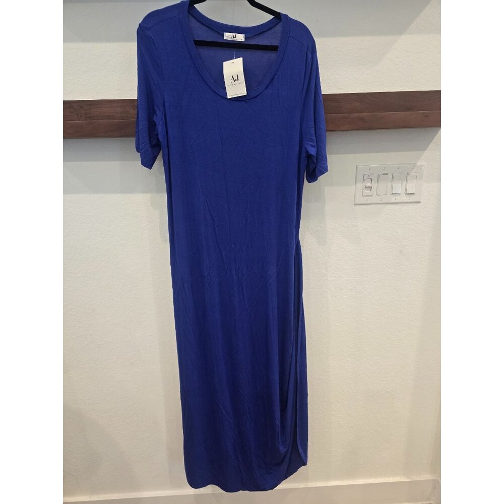 My Amelia James Womens XL Blue Short Sleeve Midi Dress